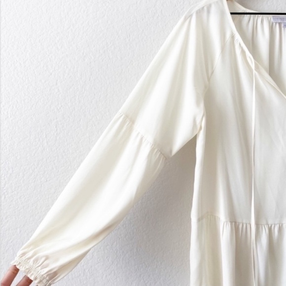 1. State Ivory Neck Tie Long Sleeve Blouse - Picture 8 of 9